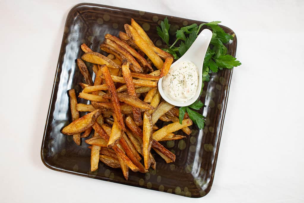 Crispy Baked Fries with Dill Dipping Sauce Don't Touch My Knife